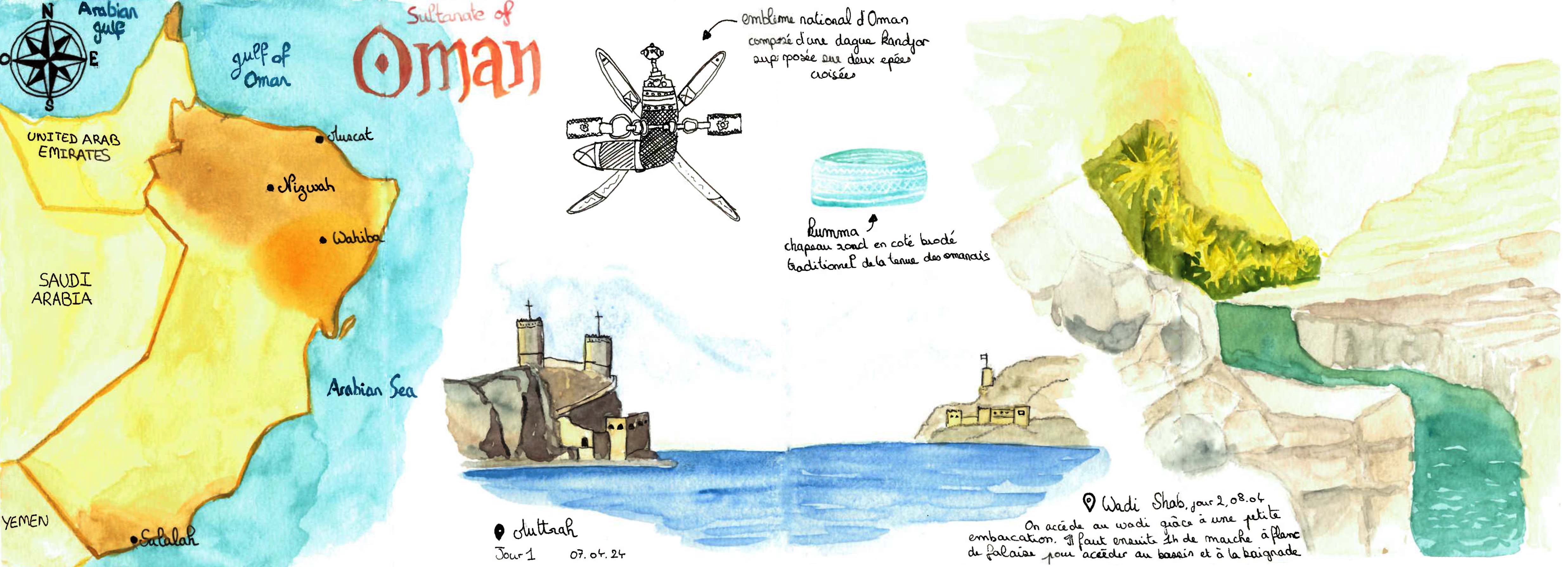 Watercolors of Muscat, Oman