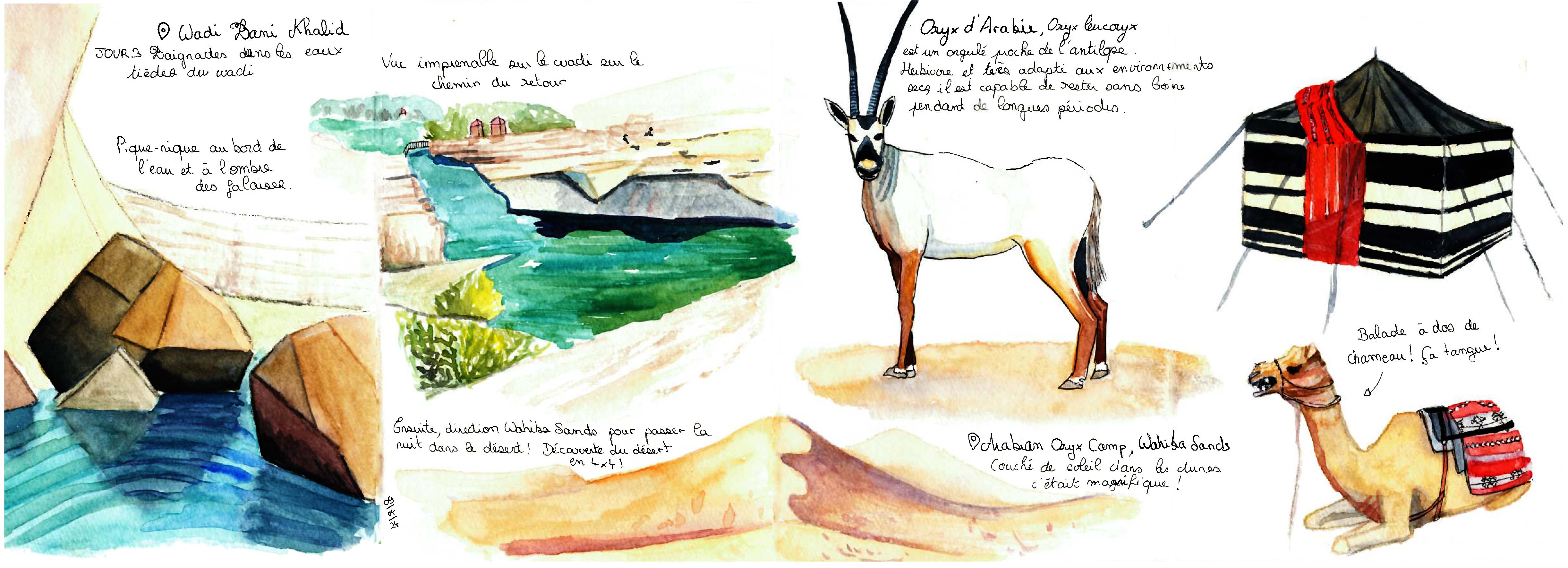 Watercolors of the wadiba sands, saudi arabia