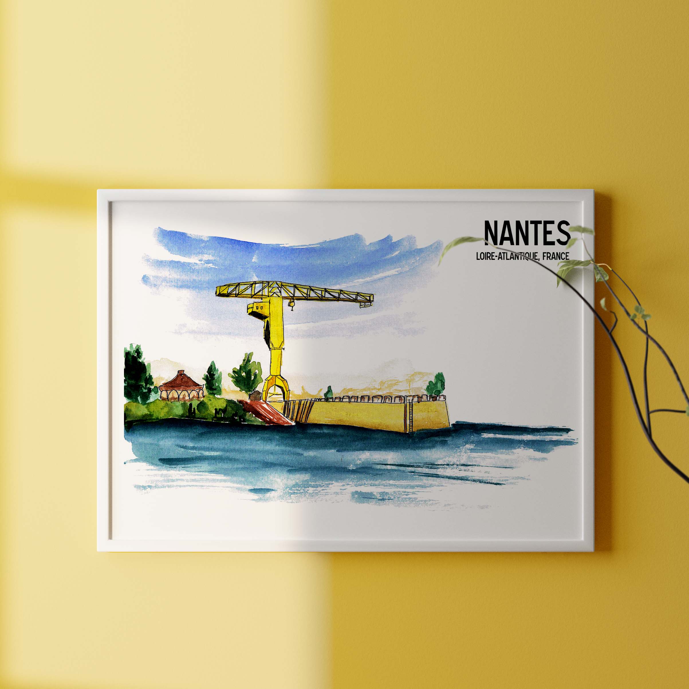 [Grue Jaune de Nantes à l'aquarelle]